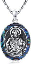 wholesale 925 Sterling Silver Patron Saint Medal Pendant Necklace for Men (2 5mm 22 +2 Rolo Chain)-0-0