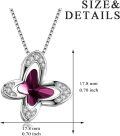 wholesale 925 Sterling Silver Pink Crystal Butterfly Pendant Necklace for Women Gifts-0-4