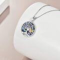 wholesale 925 Sterling Silver Abalone Shell Tree of Life Owl Pendant Necklace for Women-0-3