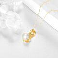 wholesale 14K Gold Freshwater Pearl CZ Infinity Pendant Necklace-0-2
