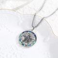 wholesale 925 Sterling Silver Abalone Shell Inlay Pentagram Necklace for Women and Men-0-3