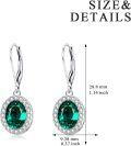wholesale Sterling Silver Austrian Crystal Oval Halo Leverback Dangle Earrings Hypoallergenic Fine Jewelry Gifts for Women-0-14