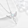 wholesale Sterling Silver Angel Birthstone Necklace with 12 Crystal Gemstones for Women, Adjustable Chain, Gift Box-0-1