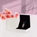TOUPOP Sterling Silver Zircon Birthstone Rose Necklace For Sister-0-5
