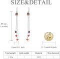 wholesale 925 Sterling Silver Red Crystal Drop Dangle Threader Earrings w/Flower & Butterfly Charm-0-2