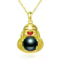 TOUPOP Sterling Silver Black Pearl Sunflower Infinity Pendant Necklace-0-0