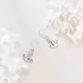 wholesale 925 Sterling Silver Anchor Sea Life Dangle Earrings w/ Blue Ocean Stones for Women & Girls-0-1