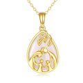 wholesale 14k Gold Family Of Three Pendant Necklace With White Enamel-0-0