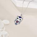 wholesale 925 Sterling Silver White Gold Plated Owl Necklace with Magic Stone for Women & Men, Wisdom Jewelry Gift-0-3