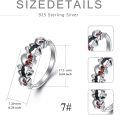 wholesale TOUPOP 925 Sterling Silver Skull Ring For Women Gothic Jewelry For Women Birthday Halloween Christmas Gifts -0-3