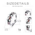 TOUPOP Sterling Silver & Stone Skull Ring For Women Gothic Jewelry Gifts-0-3