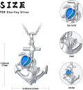 wholesale 925 Sterling Silver Sea Turtle Anchor Necklace with Blue Opal Stone Ocean Jewelry for Women Men Beach Gifts-0-3
