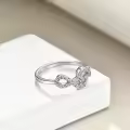 TOUPOP Sterling Silver Zircon Musical Note Treble Clef Ring-0-4