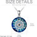 wholesale 925 Sterling Silver Blue Evil Eye Pendant Necklaces for Women Girls -0-2