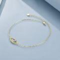 wholesale Gold 925 Sterling Silver Evil Eye Anklet with Blue Sapphire and CZs for Women-0-4