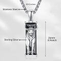 wholesale 925 Sterling Silver Bull Pendant with Black Cubic Zirconia Chain for Men Women  45cm Length-0-4