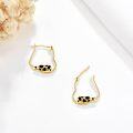wholesale 14K Gold Cow Animal Shape Huggie Hoop Earrings for Women Girls Gifts-0-2