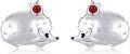wholesale 925 Sterling Silver Hedgehog Red Crystal Stud Earrings for Women-0-0