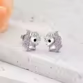 TOUPOP 925 Sterling Silver Crystal Unicorn Stud Earrings-0-3