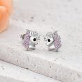 TOUPOP 925 Sterling Silver Crystal Unicorn Stud Earrings-0-3