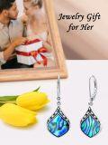 wholesale 925 Sterling Silver Abalone Shell Drop Earring for Women  4cm Long-0-3