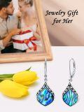 wholesale 925 Sterling Silver Abalone Shell Drop Earring for Women  4cm Long-0-3