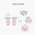 wholesale 925 Silver Cupcake Bow Earrings with Crystal - Sweet Gift for Lovers, Party & Dating-0-5