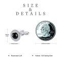 wholesale 925 Sterling Silver Black Onyx Round Studs Cufflinks for Men Formal Wear Accessories Gift Set-0-1