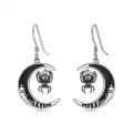 TOUPOP Sterling Silver Pumpkin Moon Earrings Halloween Dangle Gothic Gift-0-0