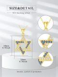 wholesale 925 Sterling Silver Plated Gold Metal Star of David Necklace with Blue and White Stones - Celtic Knot Design Pendant  for Women-0-1