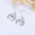 wholesale 925 Sterling Silver Moonstone Pearl Celtic Knot Leverback Dangle Earrings for Women-0-3