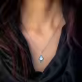 wholesale 925 Sterling Silver Moonstone & Turquoise Teardrop Pendant Necklace Wholesale with Onyx and Larimar Accents-0-1