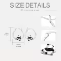 TOUPOP Sterling Silver Gemstone Dolphin Paw Sloth Hummingbird Panda Huggie Hoop Earrings-0-3