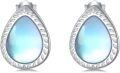 wholesale Sterling Silver Opal Moonstone Larimar Turquoise Teardrop Stud Earrings-0-1