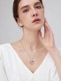 wholesale TOUPOP Valentine's Day Gifts For Daughter Rose Necklace For Daughter 925 Silver Daughter Necklace Daughter Pendant With Heart Amethyst Daughter Jewelry Birthday Christmas Graduation Gift For Daughter -0-1