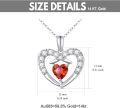 wholesale 14K Gold Red Garnet Heart Pendant Necklace for Women 17 Chain-0-3