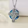 TOUPOP Sterling Silver Crystal Saint Michael Necklace-0-3