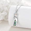 wholesale 925 Sterling Silver Tree and Mountain Pendant Necklace with Mother of Pearl Inlay for Women Gifts-0-5