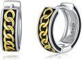 wholesale 925 Sterling Silver Chain Design Huggie Hoops - Vintage Style  for Him & Her-0-0