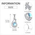 wholesale 925 Sterling Silver Teardrop Moonstone Floral Filigree Pendant Necklace Gift for Women-0-4