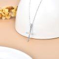 wholesale 14K White Gold Polished Cross Pendant Chain Necklace for Women Girls 20 + Extender-0-1