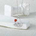 wholesale 925 Sterling Silver Mom Heart Shape Animal Pendant Necklaces for Women Girls Family Love Gift-0-59
