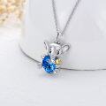 wholesale Sterling Silver Stone Elephant Urn Necklace for Ashes Memorial Jewelry Gift-0-7