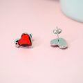 wholesale 925 Sterling Silver Red Heart Crystal Earrings Wholesale For Women And Girls-0-3