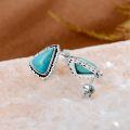 wholesale 925 Sterling Silver Triangle Turquoise Stud Earrings for Women - Boho Chic Western Style s-0-3