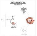 wholesale 925 Sterling Silver Crescent Moon with Pink Pig Pendant Necklace for Women-0-3