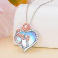 wholesale 925 Sterling Silver Heart-Shaped Photo Frame Rose Gold Flower Pendant Necklace with Cubic Zirconia Stones and Chain - 3D Family Love Gift for Mom/Dad-0-2