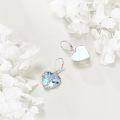 wholesale 925 Sterling Silver Heart-Shaped Butterfly CZ Drop Earrings with Multi-Color Enamel Accents-0-3