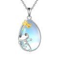 wholesale 925 Sterling Silver Frog And Dragonfly Pendant Necklace With Blue Opalite-0-0