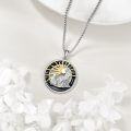 wholesale 925 Sterling Silver Sun and Child Pendant Necklace for Men Religious Medal s-0-2
